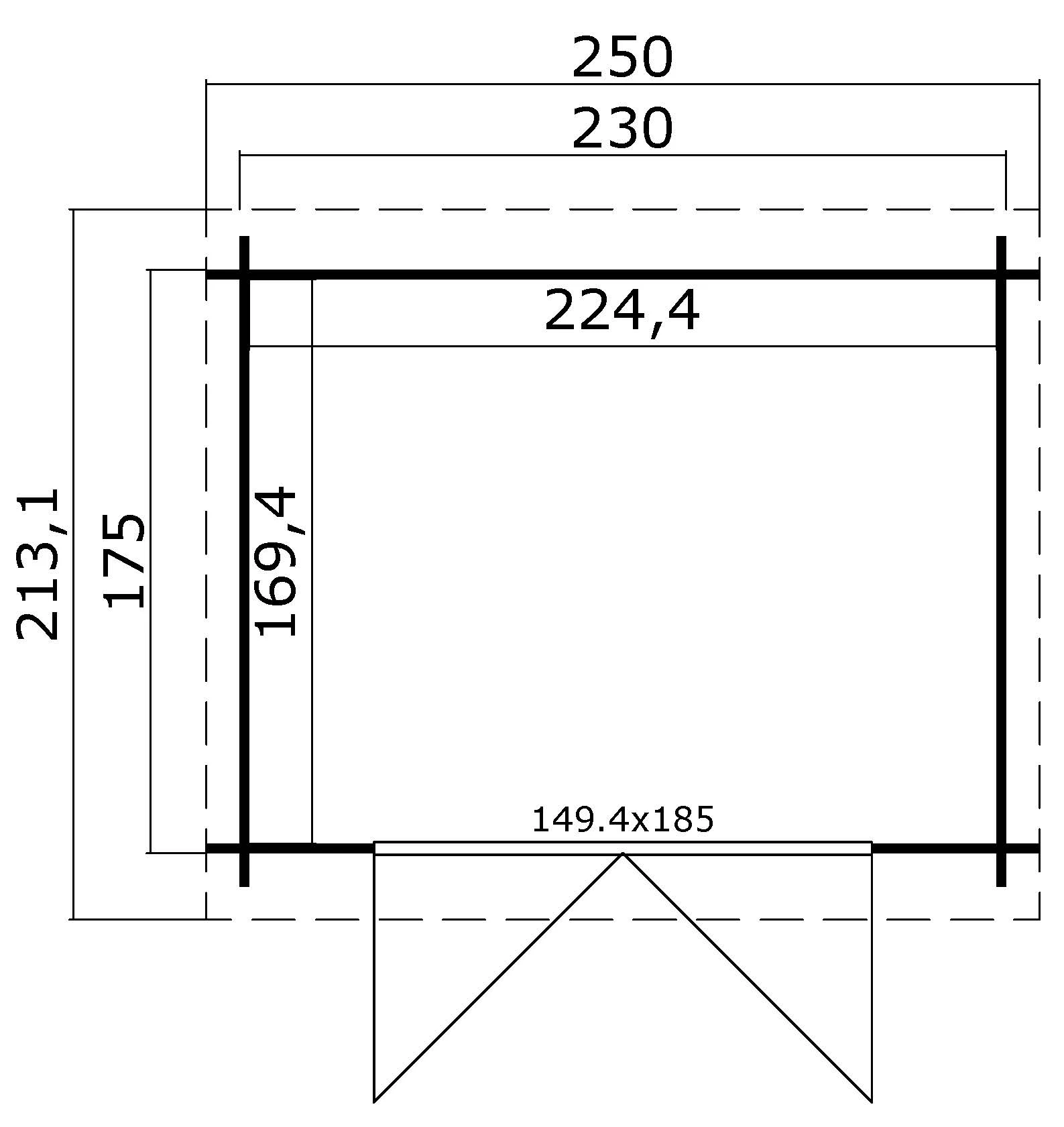 Outdoor life Blokhut Indi Carbon Grijs-Wit 230 x 175 cm - Afbeelding 3